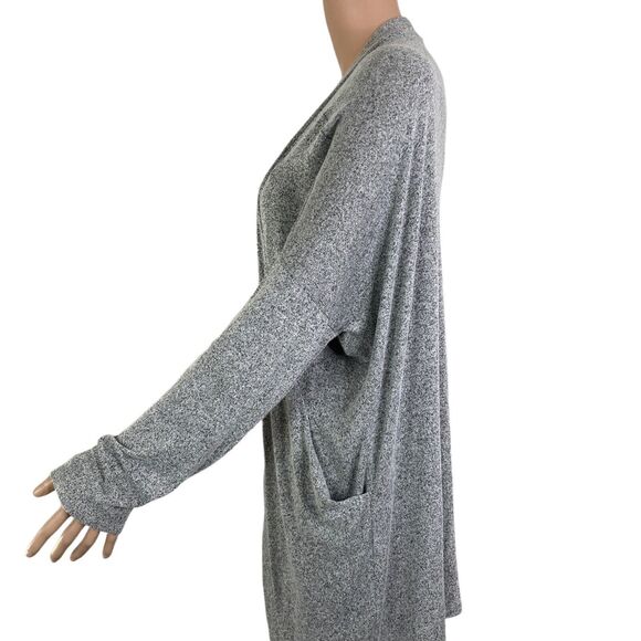 Lilyful Sweater Womens Large Open Front Long Cardigan Gray Stretch - Picture 5 of 11